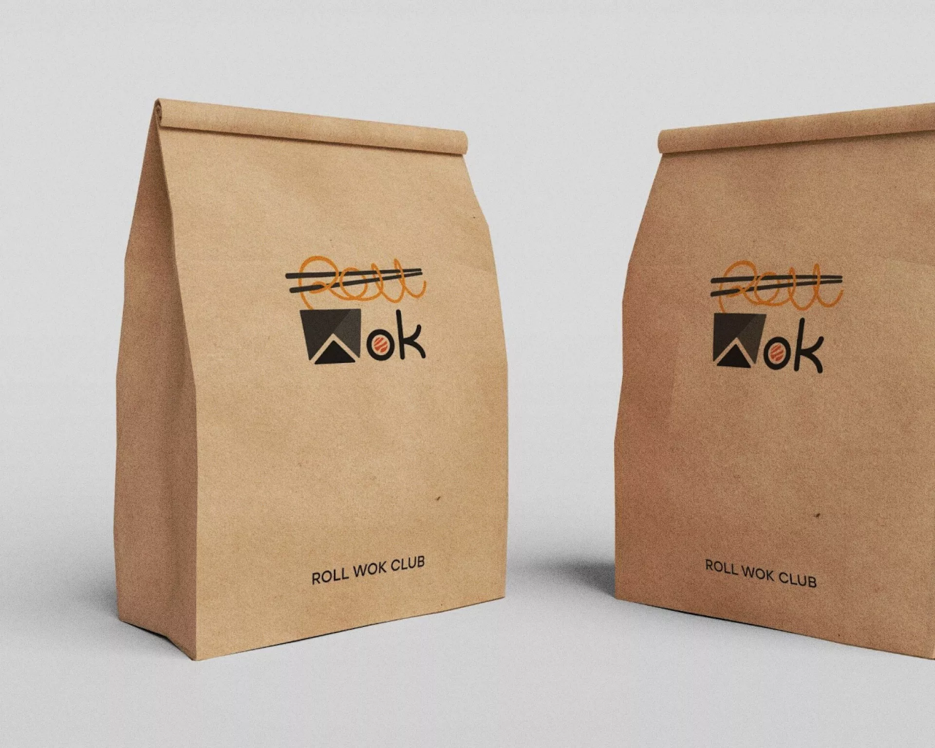 Создание дизайна упаковки суши-бара «Roll Wok Club» в Дедовске
